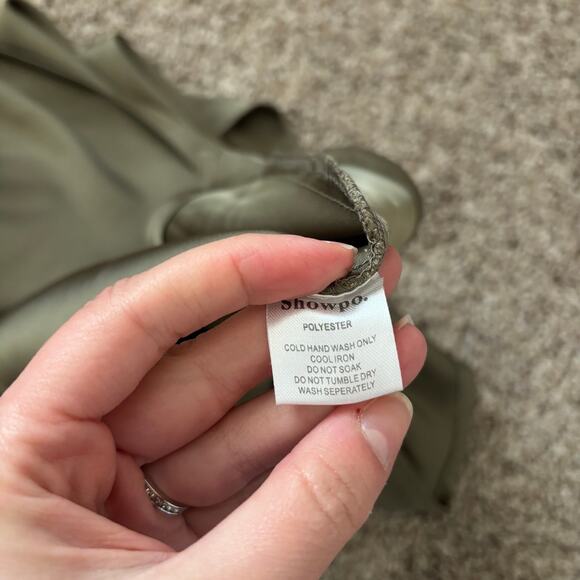 Showpo Women’s Olive Midi Slip Dress Sz 6 Wedding Guest Formal Cocktail - Picture 12 of 12